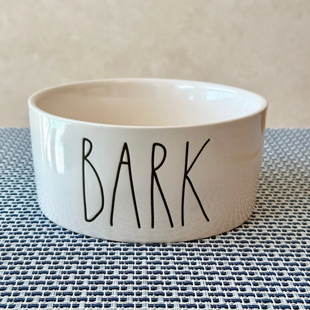 Rae Dunn BARK Ceramic Large Dog Food or Water Bowl BRAND NEW!!